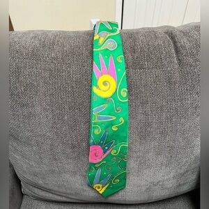 Dunford Wood Silk Handpainted Necktie England Designer MultiColor Rare